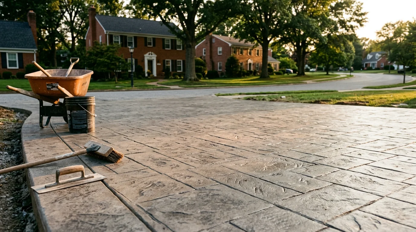 Professional concrete driveway installation in Halethorpe, Maryland